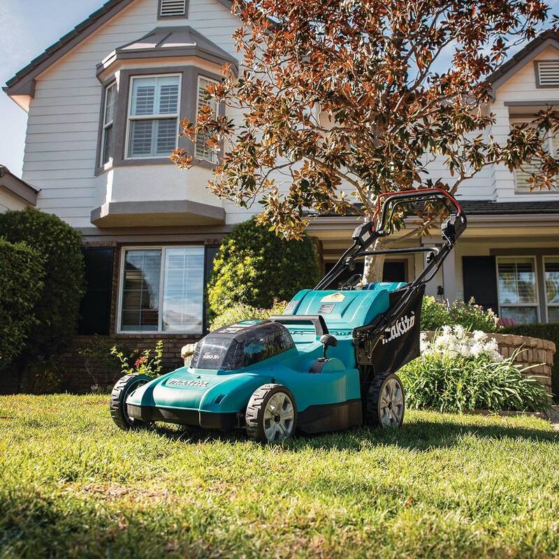 Makita 18-Volt X2 (36V) LXT Cordless 21 in. Lawn Mower Kit & 4 batteries (5.0Ah) with bonus 18-Volt Brushless Blower & Charger - XML11XBU03ZDCRC