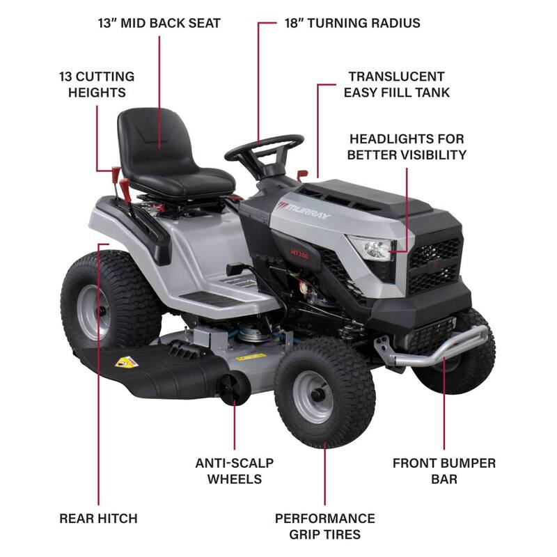 Murray MT200 42 in. 19.0 HP 540cc EX1900 Series Briggs and Stratton Engine Automatic Gas Riding Lawn Tractor Mower - MYT4219000