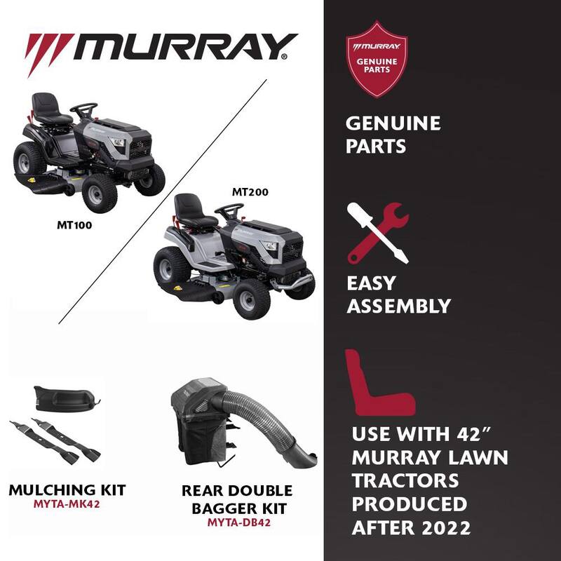 Murray MT100 42 in. 13.5 HP 500cc E1350 Series Briggs and Stratton Engine 6-Speed Manual Gas Riding Lawn Tractor Mower - MYT4213500