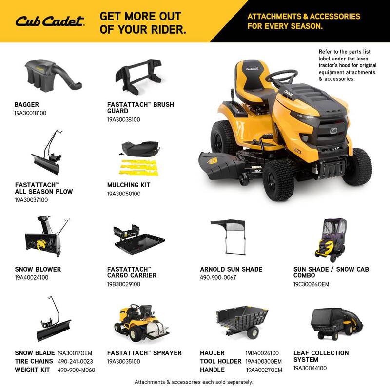 Cub Cadet XT1 Enduro LT 50 in. Fabricated Deck 24 HP V-Twin Kohler 7000 Series Engine Hydrostatic Drive Gas Riding Lawn Tractor - LT50 FAB