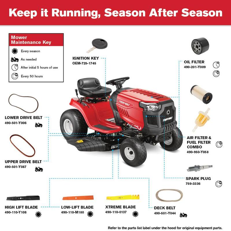 Troy-Bilt Pony 42 in. 15.5 HP Briggs and Stratton 7-Speed Manual Drive Gas Front Engine Riding Lawn Tractor - Pony 42