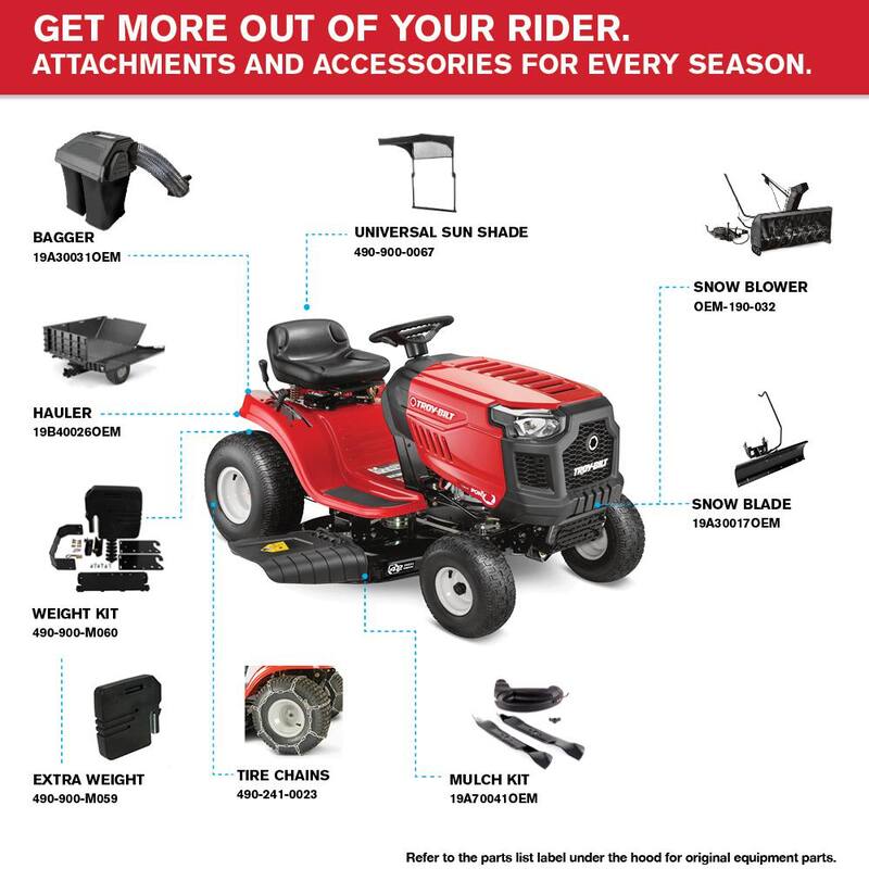 Troy-Bilt Pony 42 in. 15.5 HP Briggs and Stratton 7-Speed Manual Drive Gas Front Engine Riding Lawn Tractor - Pony 42