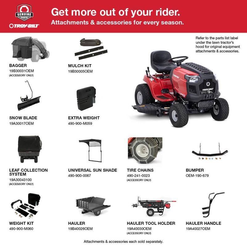Troy-Bilt Bronco 46 in. 17.5 HP Briggs and Stratton Engine Automatic Drive Gas Riding Lawn Tractor - Bronco 46B