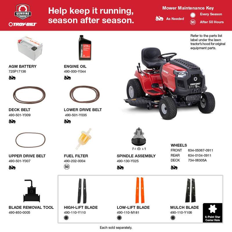 Troy-Bilt Bronco 46 in. 17.5 HP Briggs and Stratton Engine Automatic Drive Gas Riding Lawn Tractor - Bronco 46B