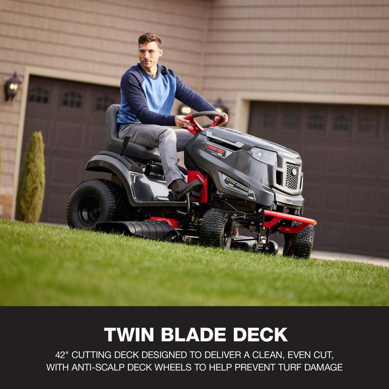 Troy-Bilt XP 42 in. 56-Volt MAX 60 Ah Battery Lithium-Ion Electric Drive Cordless Riding Lawn Tractor - Super Bronco 42E XP