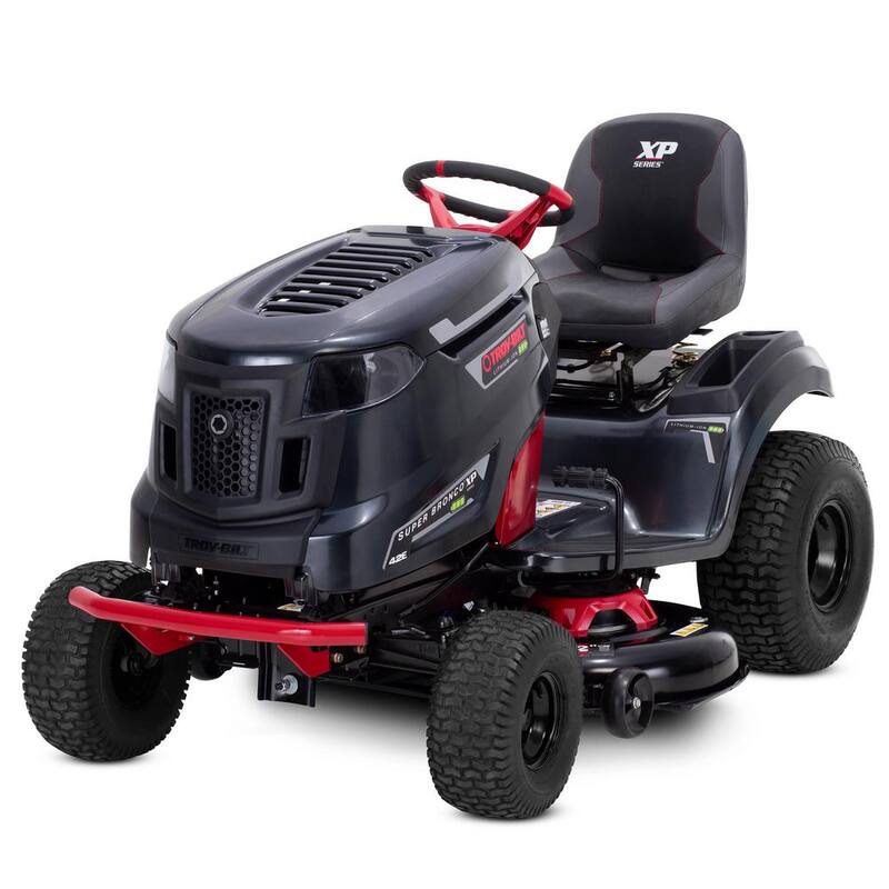 Troy-Bilt XP 42 in. 56-Volt MAX 60 Ah Battery Lithium-Ion Electric Drive Cordless Riding Lawn Tractor - Super Bronco 42E XP