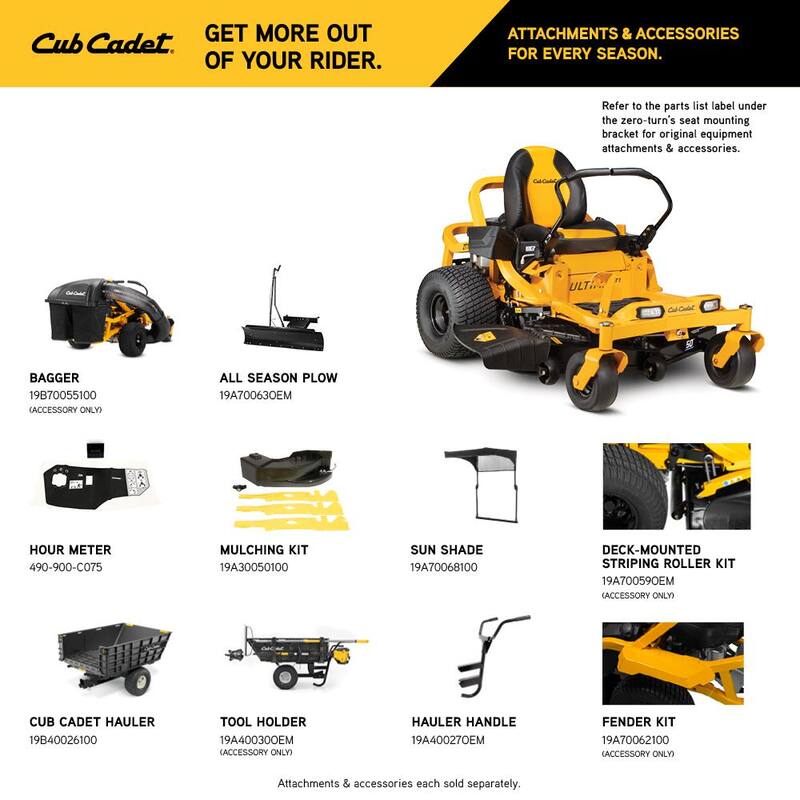 Cub Cadet Ultima ZT1 50 in. Fabricated Deck 23HP V-Twin Kawasaki FR Series Engine Dual Hydro Drive Gas Zero Turn Riding Lawn Mower - Ultima ZT1-50
