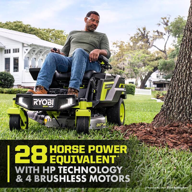 RYOBI 80V HP Brushless 30 in. Battery Electric Cordless Zero Turn Riding Mower with (2) 80V 10 Ah Batteries and Charger - RYRM8010
