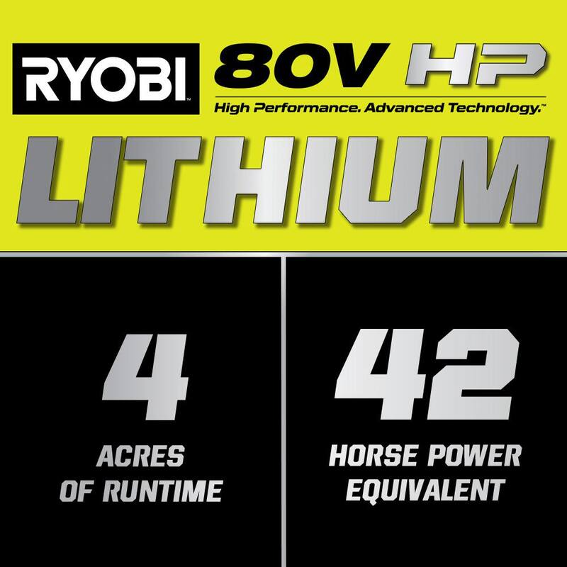 RYOBI 80V HP Brushless 54 in. Battery Electric Cordless Zero Turn Riding Mower (3) 80V Batteries (4) 40V Batteries and Charger - RYRM8034