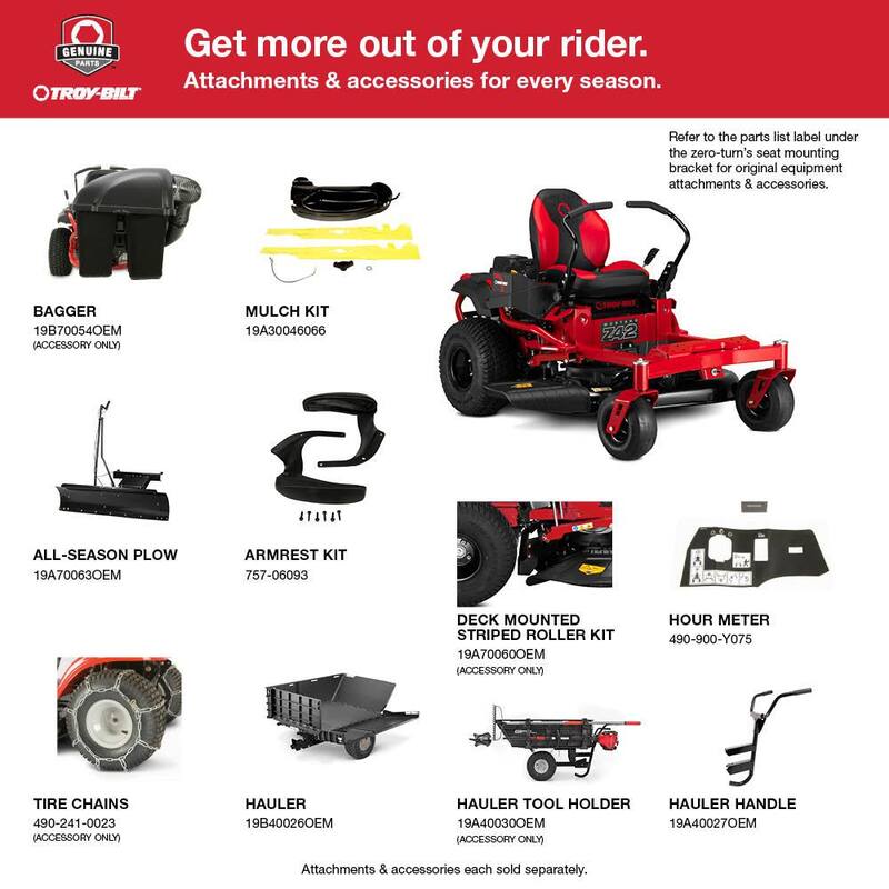 Troy-Bilt Mustang 42 in. 22 HP V-Twin Kohler 7000 Series Engine Dual Hydrostatic Drive Gas Zero Turn Riding Lawn Mower - Mustang Z42