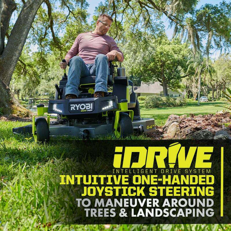 RYOBI 80V HP Brushless 54 in. Battery Electric Cordless Zero Turn Mower & Mulch Kit - 80V Batteries, 40V Batteries - RYRM8034-MK