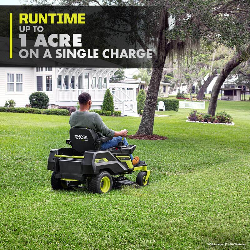 RYOBI 80V HP Brushless 30 in. Battery Electric Cordless Zero Turn Mower with Bagger, (2) 80V 10 Ah Batteries, Charger - RYRM8010-1A