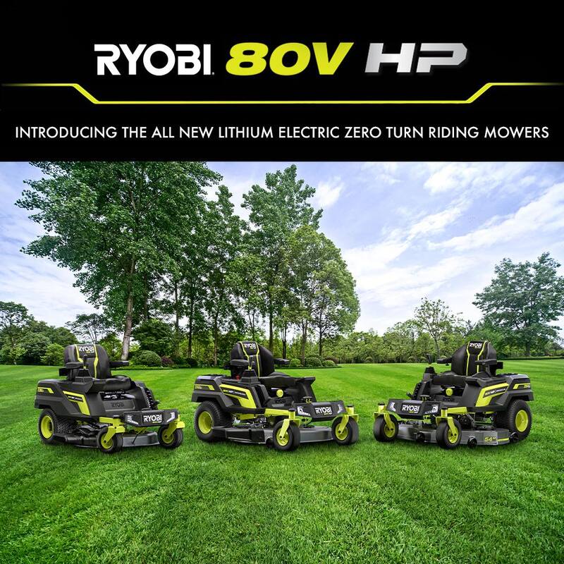 RYOBI 30 in. 80-Volt HP Brushless Battery Electric Cordless Zero Turn Mower, Blower, Backpack Battery - Batteries and Chargers - RYRM8010-2X