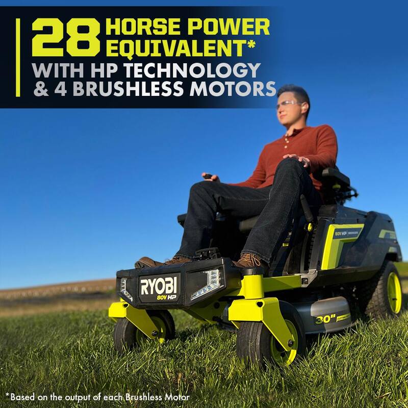 RYOBI 30 in. 80-Volt HP Brushless Battery Electric Cordless Zero Turn Mower, Blower, Backpack Battery - Batteries and Chargers - RYRM8010-2X