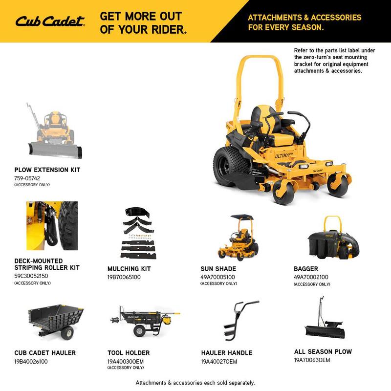 Cub Cadet Ultima ZTX5 60 in. Fab Deck 24 HP V-Twin Kawasaki Zero Turn Mower with Roll Over Protection and Front Wheel Suspension - ZTX5-60