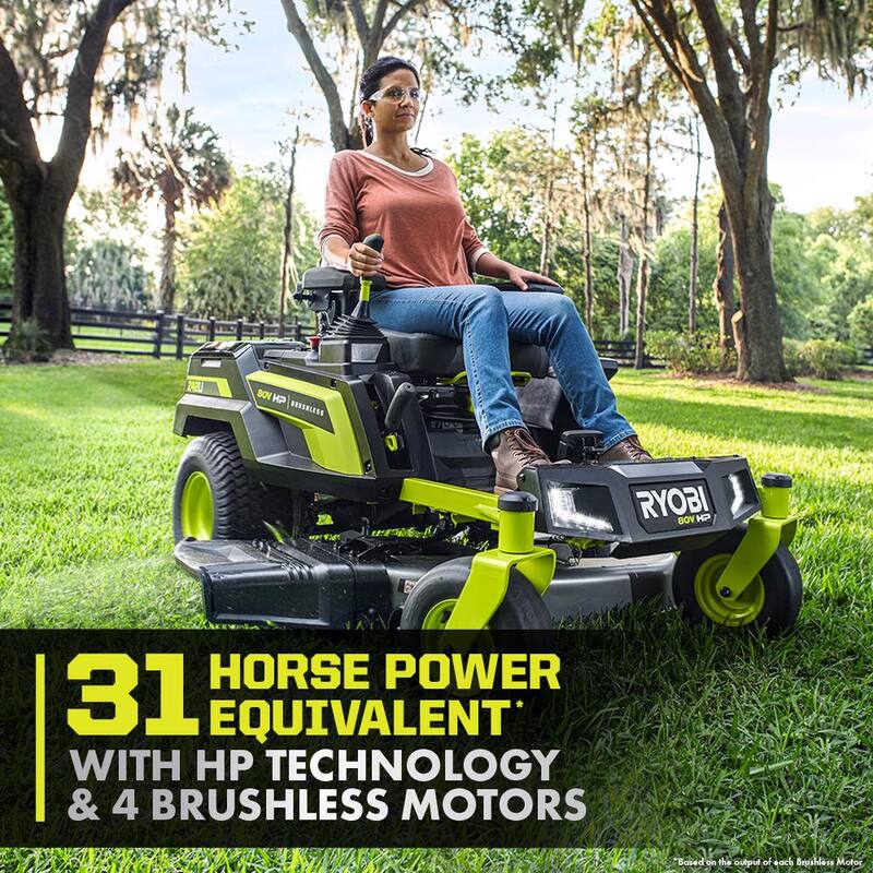 RYOBI 42 in. 80-Volt HP Brushless Battery Electric Cordless Zero Turn Mower, Blower, Backpack Battery - Batteries and Chargers - RYRM8021-2X