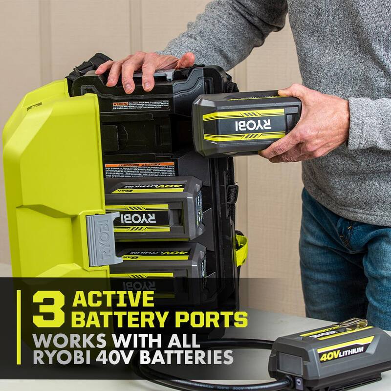RYOBI 42 in. 80-Volt HP Brushless Battery Electric Cordless Zero Turn Mower, Blower, Backpack Battery - Batteries and Chargers - RYRM8021-2X
