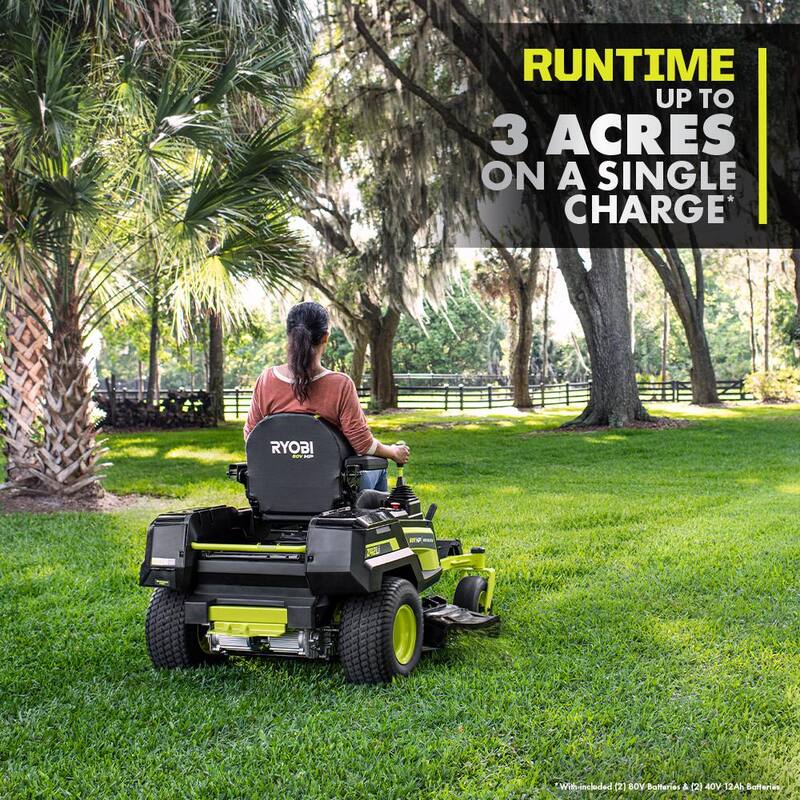 RYOBI 42 in. 80-Volt HP Brushless Battery Electric Cordless Zero Turn Mower, Blower, Backpack Battery - Batteries and Chargers - RYRM8021-2X