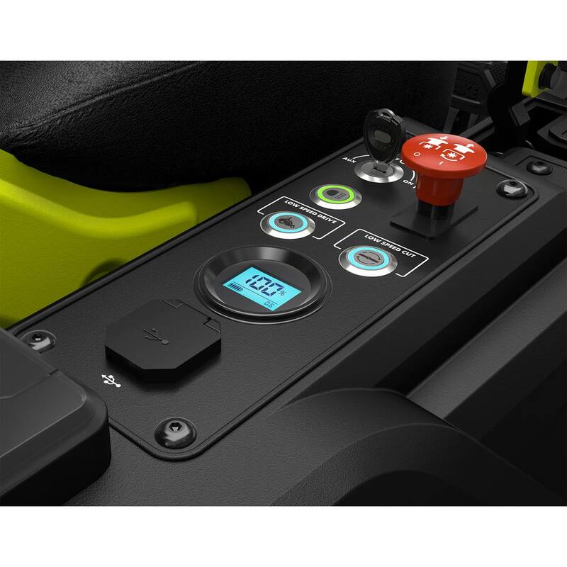 RYOBI 42 in. 100 Ah Battery Electric Riding Zero Turn Mower - RY48ZTR100