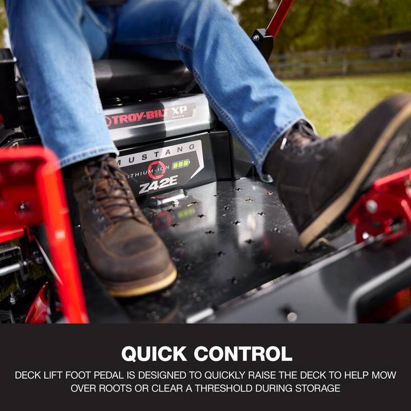 Troy-Bilt XP 42 in. 56-Volt MAX 60 Ah Battery Lithium-Ion Electric Drive Zero Turn Mower - Mustang Z42E XP