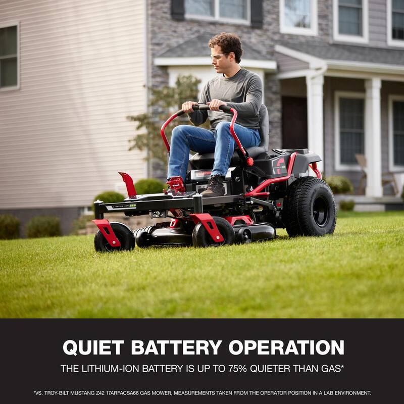 Troy-Bilt XP 42 in. 56-Volt MAX 60 Ah Battery Lithium-Ion Electric Drive Zero Turn Mower - Mustang Z42E XP