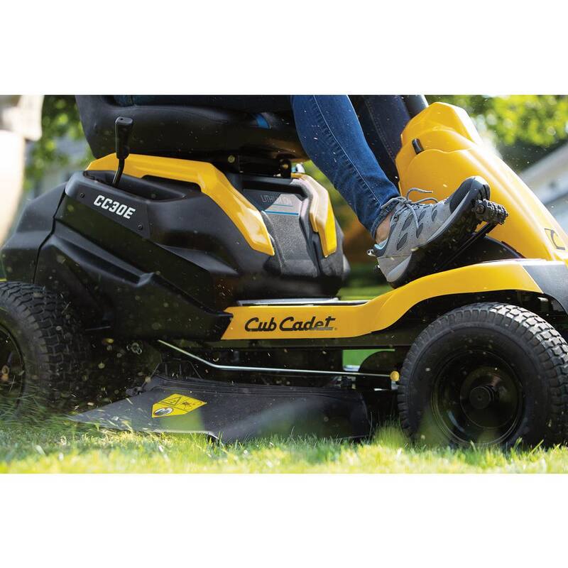 Cub Cadet 30 in. 56-Volt MAX 30 Ah Battery Lithium-Ion Electric Drive Cordless Riding Lawn Tractor with Mulch Kit Included - CC30E