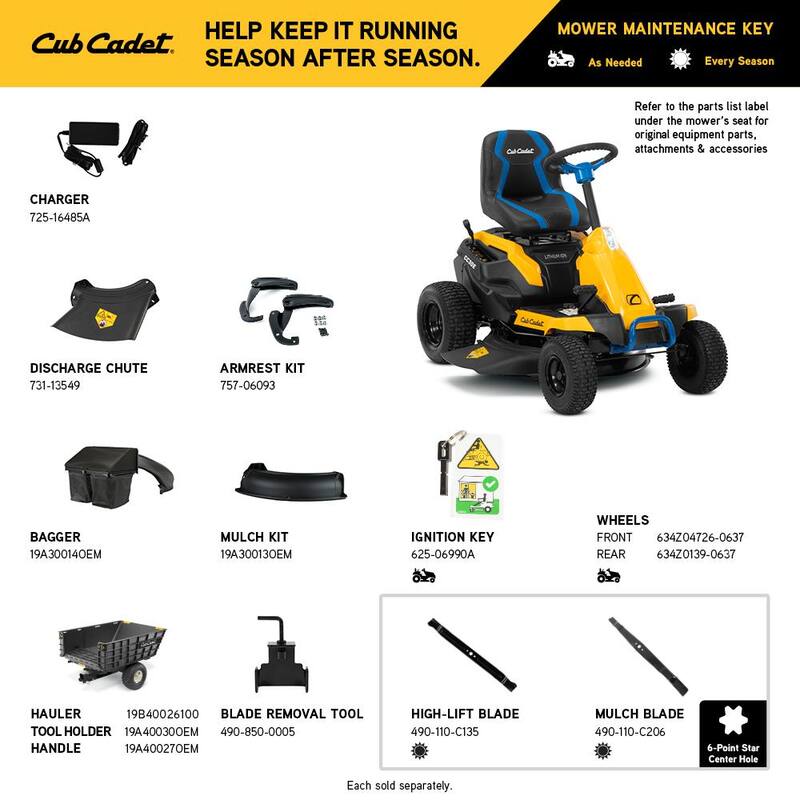 Cub Cadet 30 in. 56-Volt MAX 30 Ah Battery Lithium-Ion Electric Drive Cordless Riding Lawn Tractor with Mulch Kit Included - CC30E