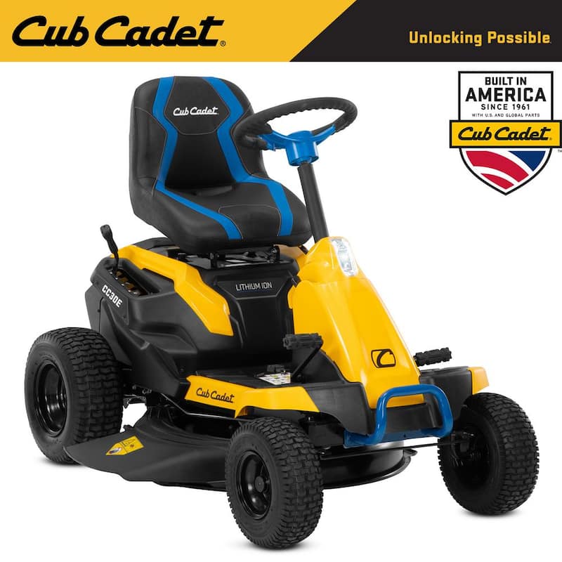 Cub Cadet 30 in. 56-Volt MAX 30 Ah Battery Lithium-Ion Electric Drive Cordless Riding Lawn Tractor with Mulch Kit Included - CC30E