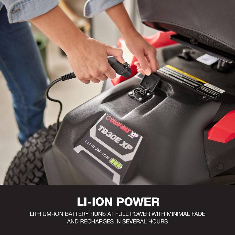 Troy-Bilt XP 30 in. 56-Volt MAX 30 Ah Battery Lithium-Ion Electric Drive Cordless Riding Lawn Tractor with Mulch Kit Included - TB30E XP