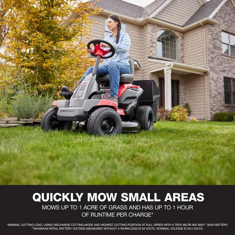 Troy-Bilt XP 30 in. 56-Volt MAX 30 Ah Battery Lithium-Ion Electric Drive Cordless Riding Lawn Tractor with Mulch Kit Included - TB30E XP