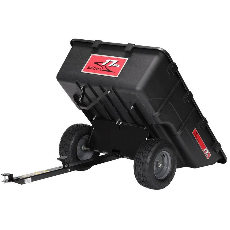 Brinly-Hardy 850 lb. 17 cu. ft. Tow-Behind Poly Utility Cart with Durable Compression Molded Bed for Lawn Tractors & Zero-Turn Mowers - PCT-17BH