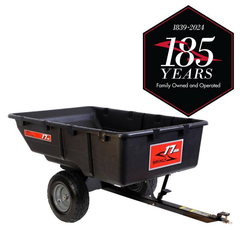 Brinly-Hardy 850 lb. 17 cu. ft. Tow-Behind Poly Utility Cart with Durable Compression Molded Bed for Lawn Tractors & Zero-Turn Mowers - PCT-17BH