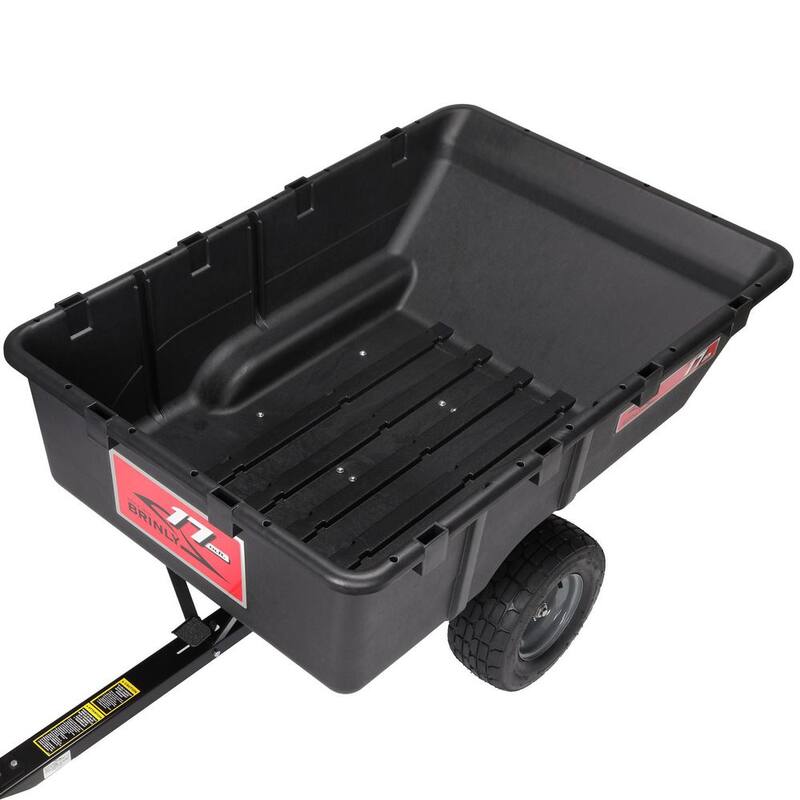 Brinly-Hardy 850 lb. 17 cu. ft. Tow-Behind Poly Utility Cart with Durable Compression Molded Bed for Lawn Tractors & Zero-Turn Mowers - PCT-17BH