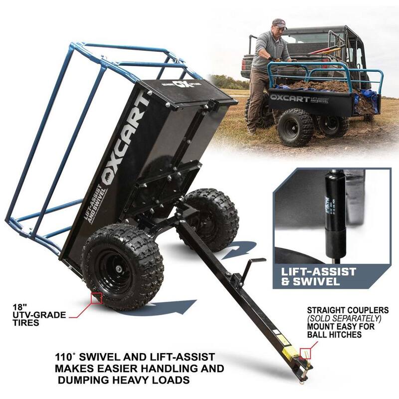 OXCART Trail Boss 1750 lbs. 25 cu. ft. Mesh-Free ATV Utility Dump Trailer - GTMZ41428184P