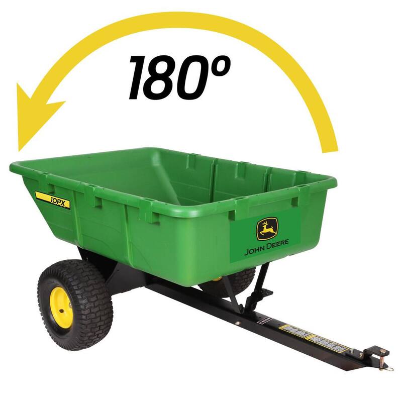 John Deere 650 lbs. 10 cu. ft. Poly Cart with 180° Full Dump - PCT-10PXJD
