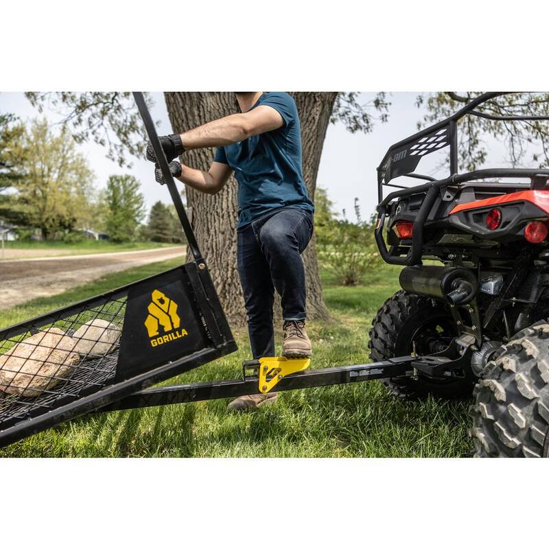 GORILLA CARTS 1400-lb. Capacity (58 in. x 30 in.) Heavy-Duty Steel ATV Trailer, Removable Sides, Dump Latch, 16 in. Pneumatic Wheel - GCV-1400