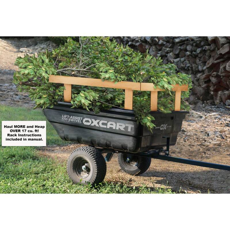 OXCART ATV-Grade Pursuit Ambush 15 cu. ft. to 17 cu ft. Lift-Assist and Swivel Dump Cart w Terrain MAG Tires - GTMXC3L218U