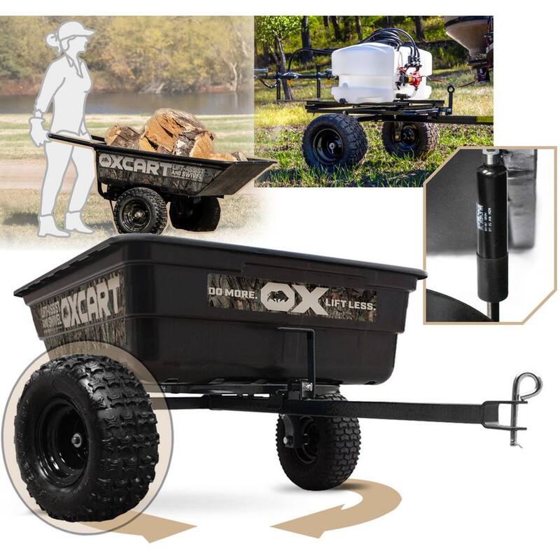 OXCART ATV-Grade Pursuit Ambush 15 cu. ft. to 17 cu ft. Lift-Assist and Swivel Dump Cart w Terrain MAG Tires - GTMXC3L218U