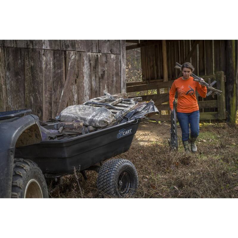 OXCART Stockman 15 cu. ft. to 17 cu. ft. Lift-Assist and Swivel Dump Cart with 18 in. ATV-Grade Run-Flat Tires - GTMXH3L218U