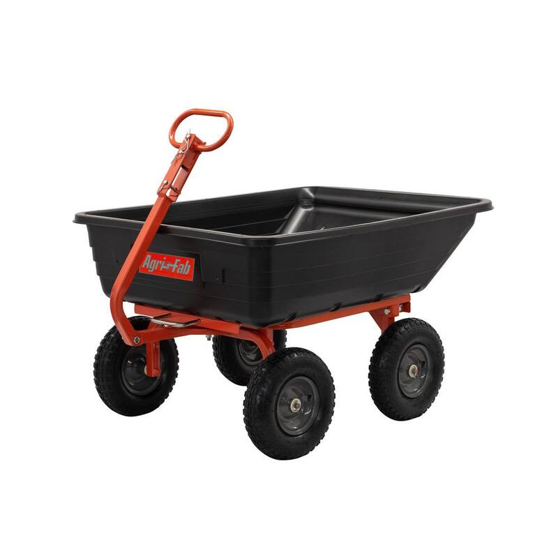 Agri-Fab 4-Wheel Poly and Steel Convertible Pull/Tow Garden Dump Cart - 45-0594