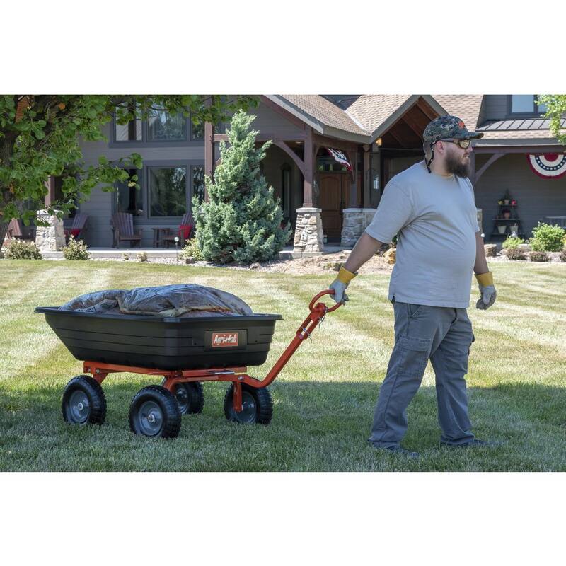 Agri-Fab 4-Wheel Poly and Steel Convertible Pull/Tow Garden Dump Cart - 45-0594