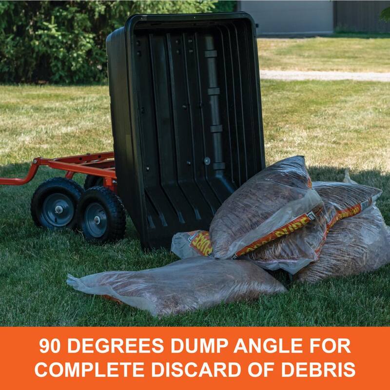 Agri-Fab 4-Wheel Poly and Steel Convertible Pull/Tow Garden Dump Cart - 45-0594