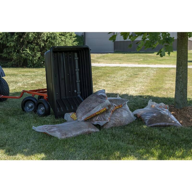Agri-Fab 4-Wheel Poly and Steel Convertible Pull/Tow Garden Dump Cart - 45-0594