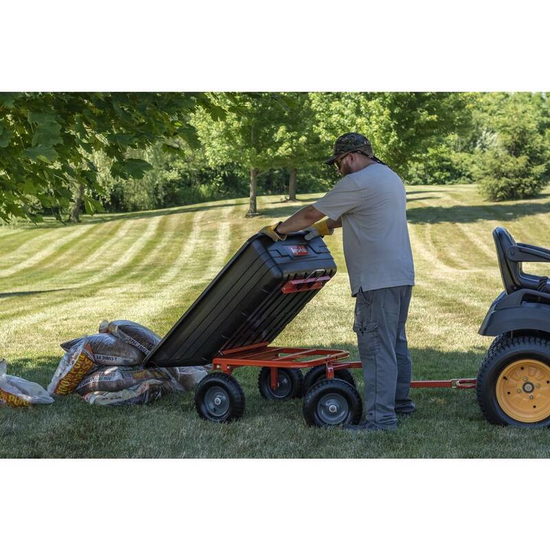 Agri-Fab 4-Wheel Poly and Steel Convertible Pull/Tow Garden Dump Cart - 45-0594