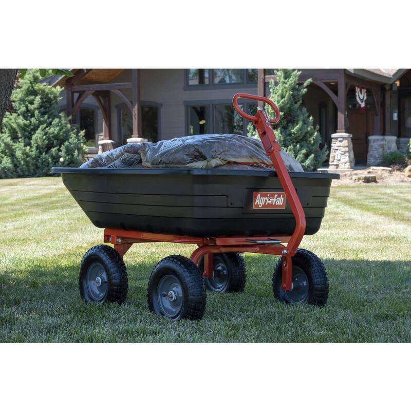 Agri-Fab 4-Wheel Poly and Steel Convertible Pull/Tow Garden Dump Cart - 45-0594