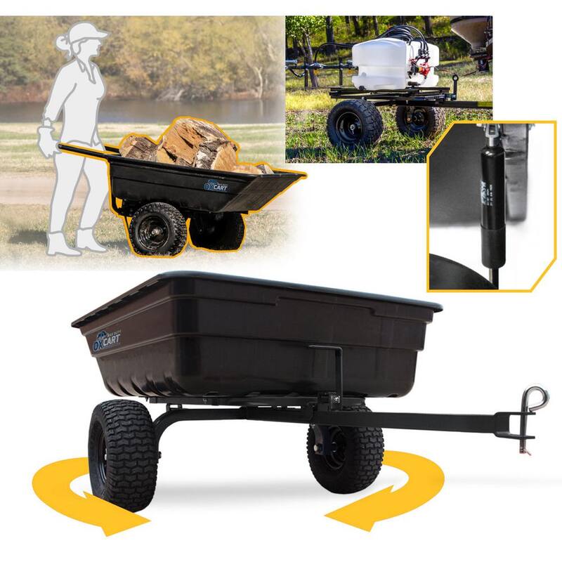OXCART Green Thumb 12 cu. ft. Lift-Assist and Swivel Dump Cart with Run-Flat Tires - GTMZ208192PRF