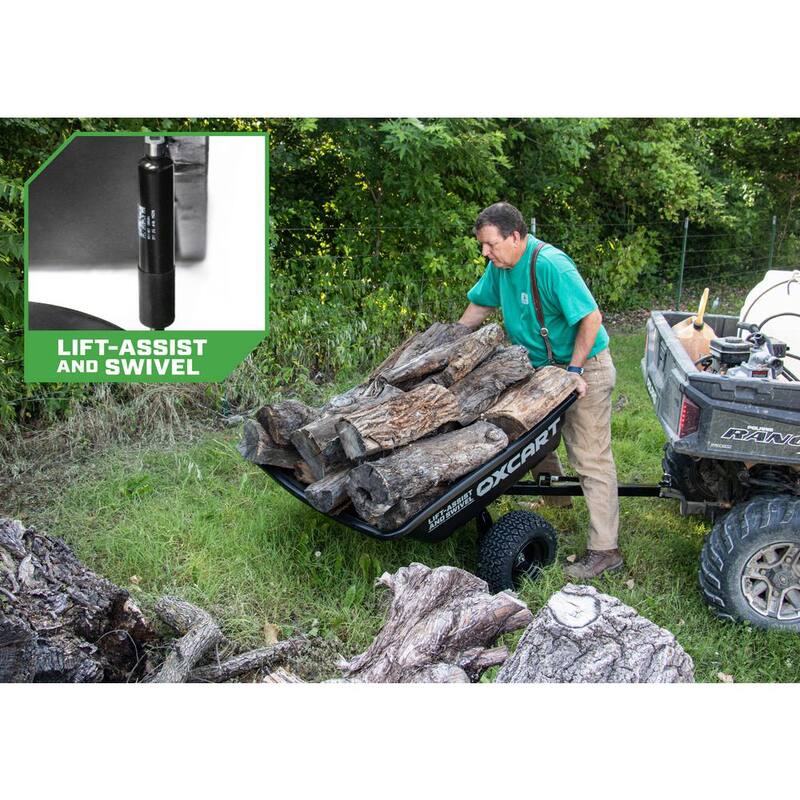 OXCART Stockman 15 cu.- 17 cu. Ft. Lift-Assist and Swivel Dump Cartw ATV-Grade Super MAG Tires - GTMXH3L216SA