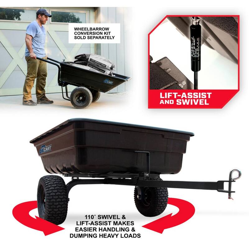 OXCART Green Thumb 12 cu. ft. Lift-Assist and Swivel Dump Cart - GTMZ208192P