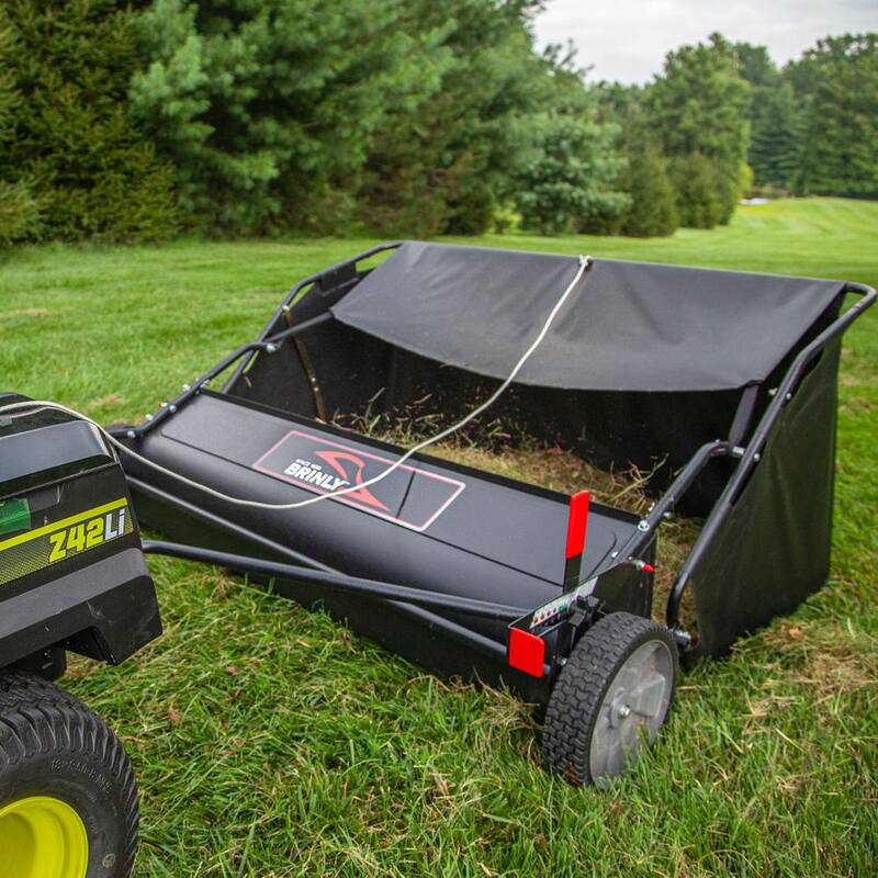 Brinly-Hardy 54 in. 30 cu. ft. Lawn Sweeper with DOUBLE-HELIX Brushes for Lawn Tractors and Zero-Turn Mowers - LS2-54BH-G