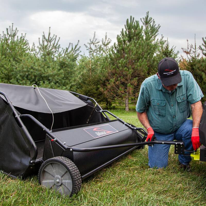 Brinly-Hardy 54 in. 30 cu. ft. Lawn Sweeper with DOUBLE-HELIX Brushes for Lawn Tractors and Zero-Turn Mowers - LS2-54BH-G